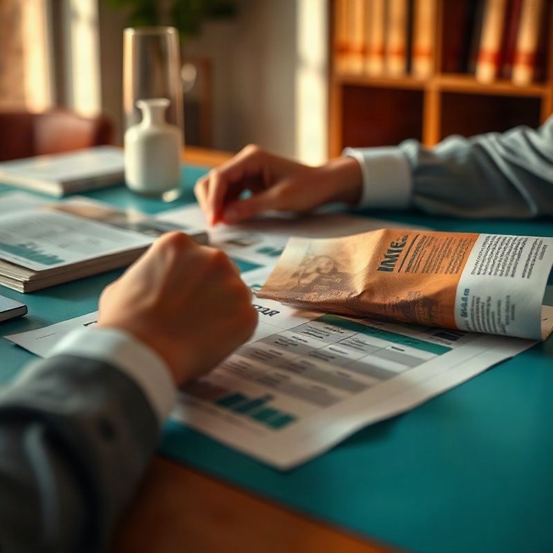 Manos ordenando tablas impresas del INE sobre un escritorio